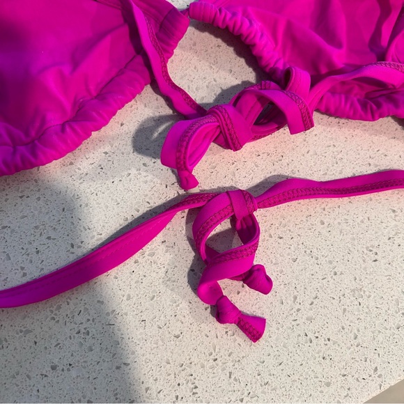 NEW Moontide Swimwear Bikini Top UK 10 Triangle String Swim Fuchsia Unpadded - Picture 6 of 12